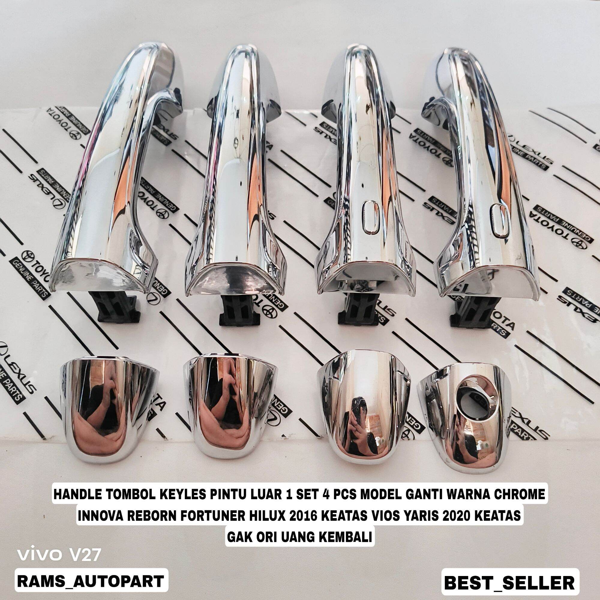 handle hendel keyles pintu luar innova reborn tipe q venturer fortuner hilux 2016 up vios yaris 2020 up, original Harga 650,000 rupiah*Gratis Ongkir
