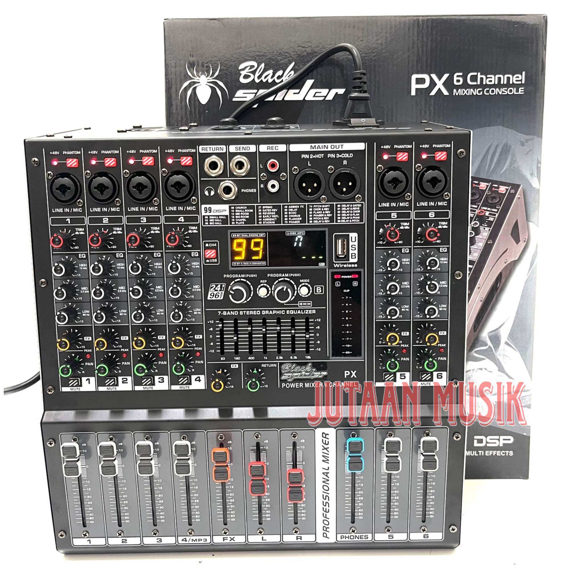 Power Mixer 6 Channel BLACKSPIDER px6 px 6 Original bluetooth Lazada