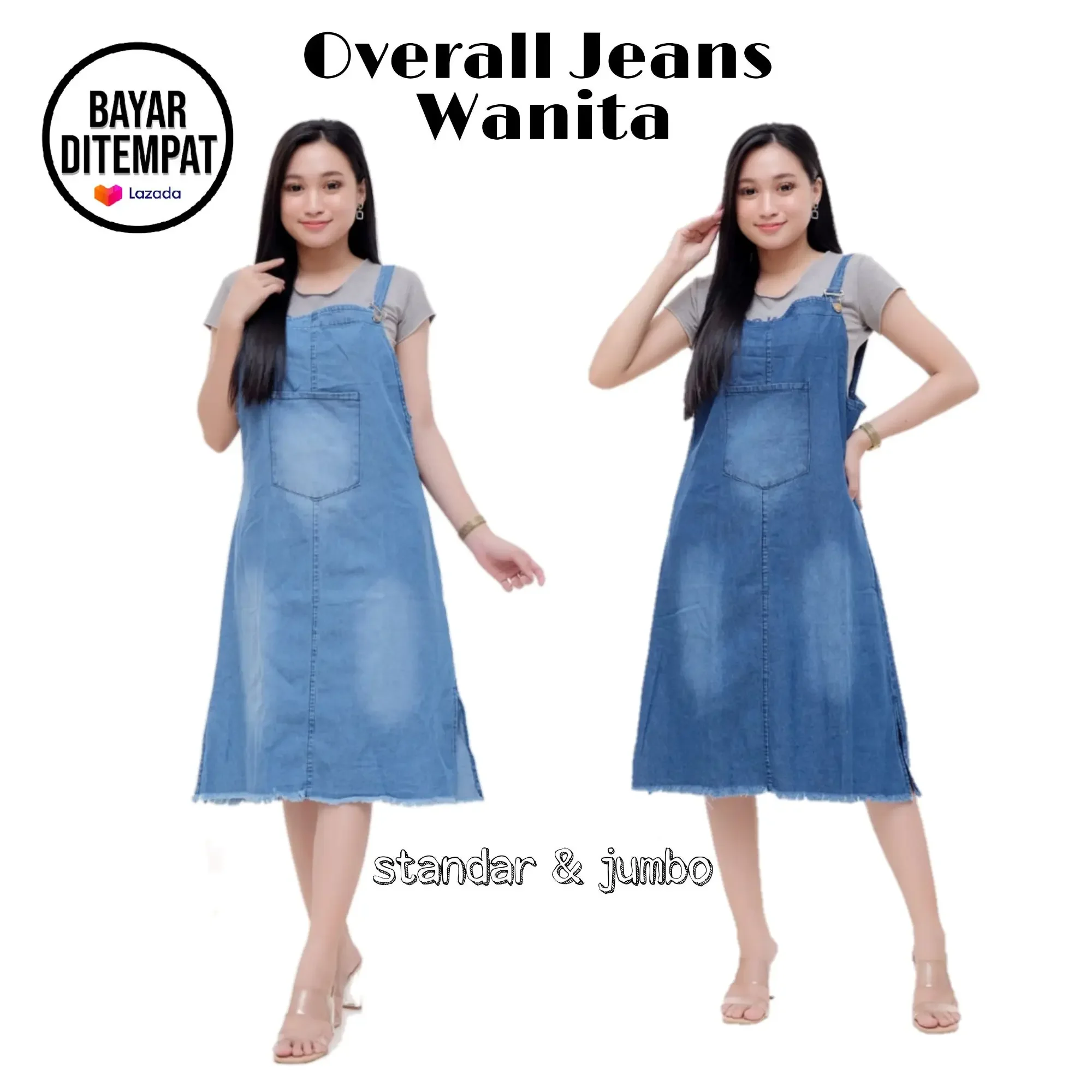 Overall jeans / Overall wanita / Overall dress
