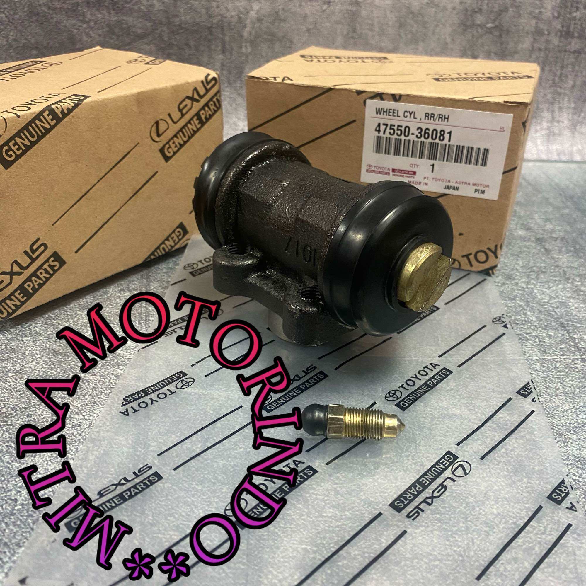 Wheel Cylinder Assy/Bak Rem/Blok Rem Belakang Kanan Nepel 47550-36081 Toyota 14B Rino PS115 double ban 1 1/8" 47550-36081 Harga 173,000 rupiah*Gratis Ongkir