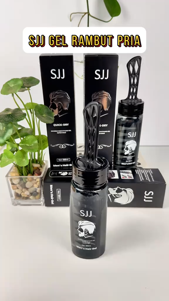 SJJ Hair Gel Minyak Rambut Pria 2in1 Strong Hold Sisir Pomade Minyak ...
