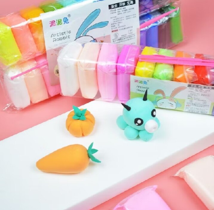 Polymer Clay Import 12 warna - Plastisin lilin mainan edukasi anak- Slime Clay dough colour play