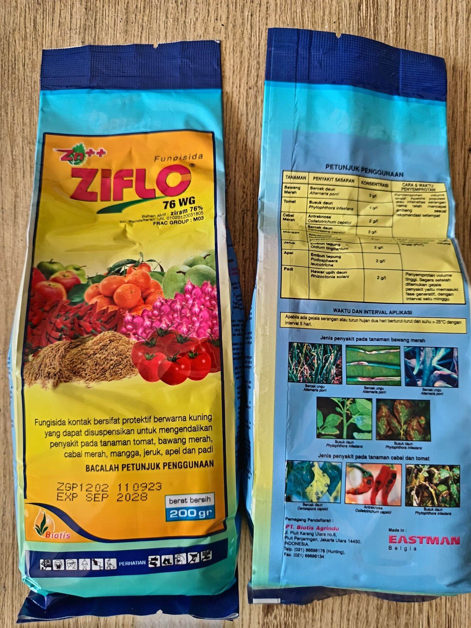 Thionic Fungisida Ziflo 76wg 200 Gram Plus Zink ++ Bahan Aktif Ziram 76% ...